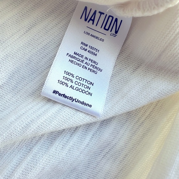 NATION LTD Cotton ONE SHOULDER top in Off white women’s size Medium - Picture 5 of 6